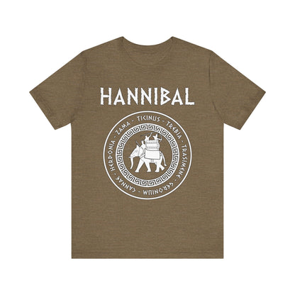 Heather Olive / S Hannibal Barca 2nd Punic War Battles War Elephant Symbol T-Shirt