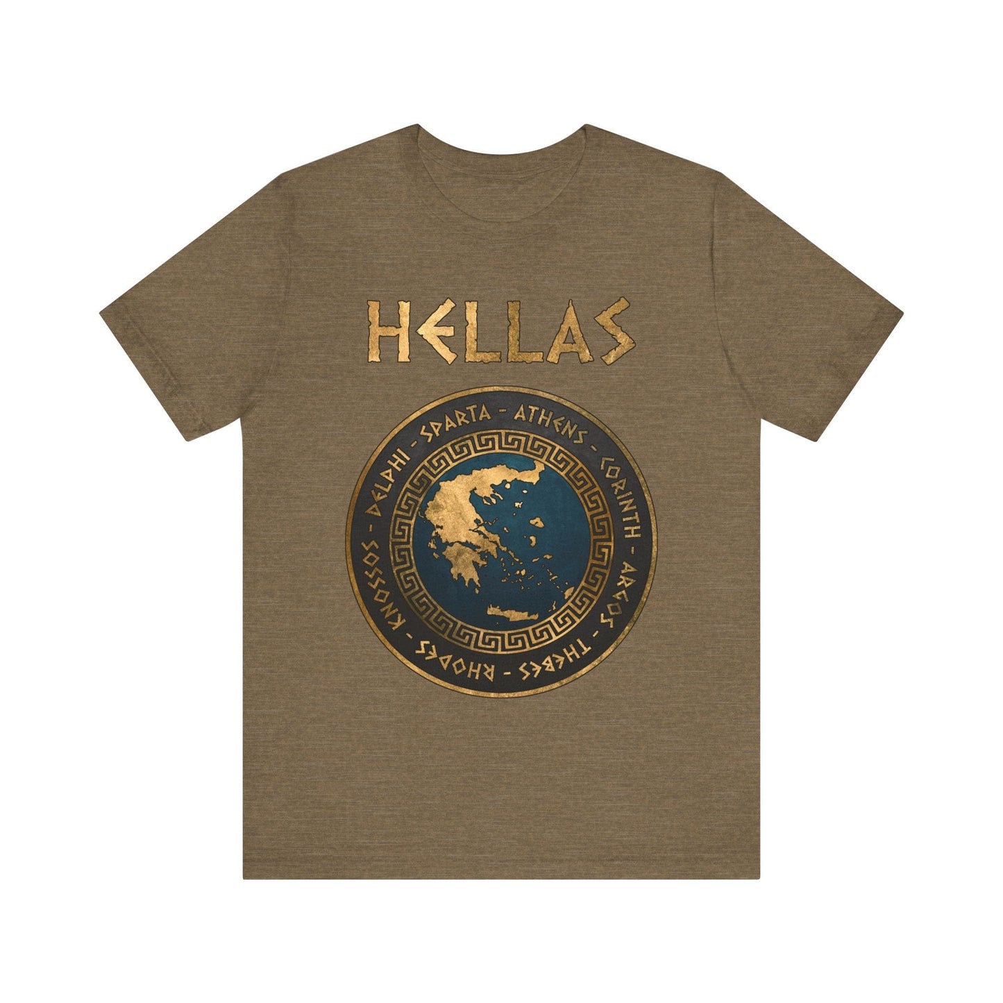 Heather Olive / S Hellas Ancient Greek Polis - City-States of Ancient Greece T-shirt