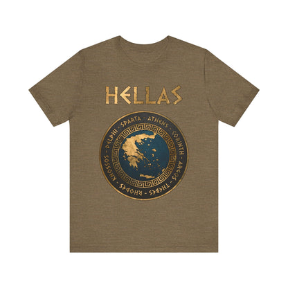 Heather Olive / S Hellas Ancient Greek Polis - City-States of Ancient Greece T-shirt
