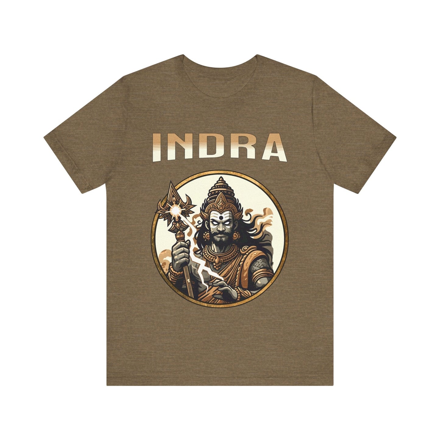 Heather Olive / S Indra - King of the Devas - Hinduism and Indo-European Mythology T-shirt