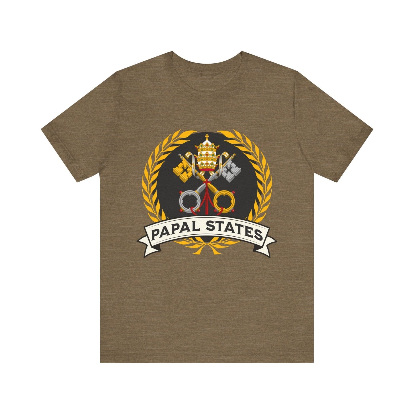 Heather Olive / S Papal States Heraldry - Papacy Coat of Arms T-Shirt