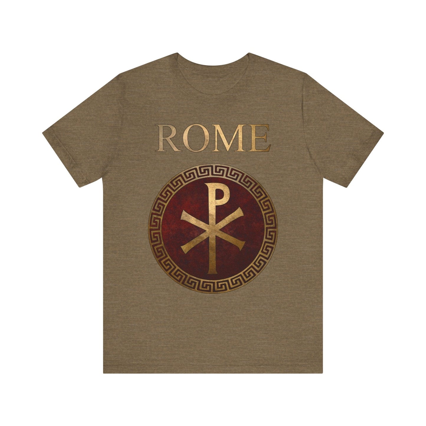 Heather Olive / S Roman Empire Imperial Chi Rho Symbol T-Shirt