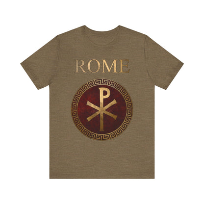 Heather Olive / S Roman Empire Imperial Chi Rho Symbol T-Shirt