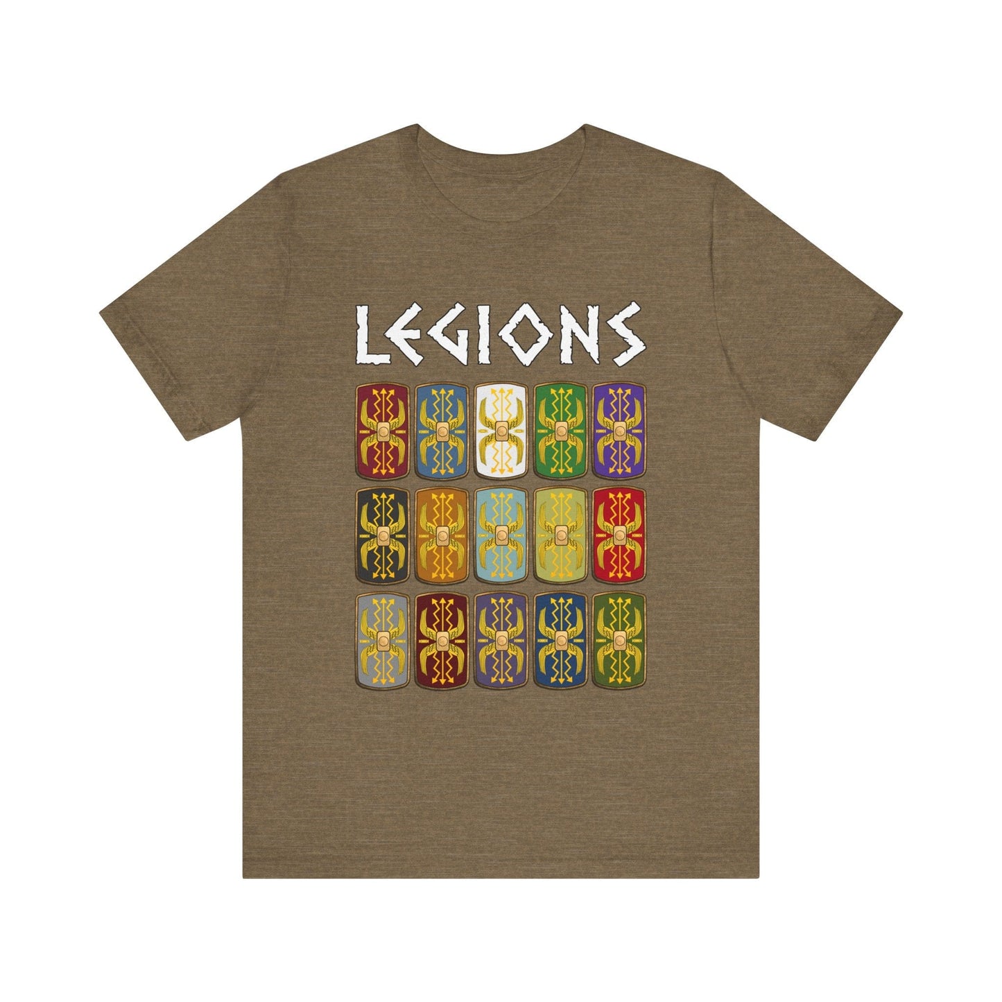 Heather Olive / S Roman Legions Shields T-Shirt