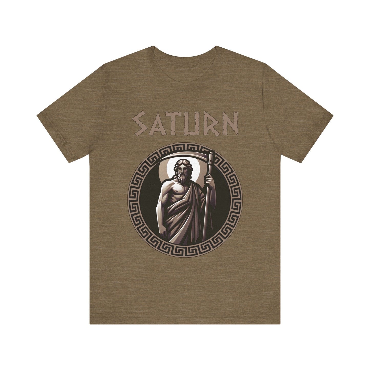 Heather Olive / S Saturn Ancient Roman God T-Shirt