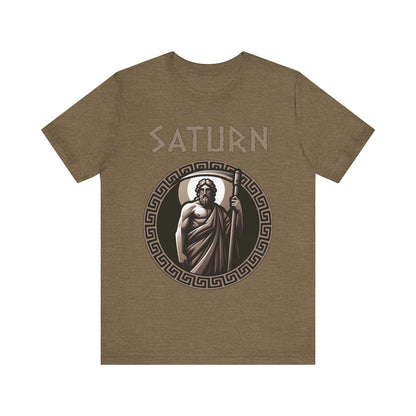 Heather Olive / S Saturn Ancient Roman God T-Shirt