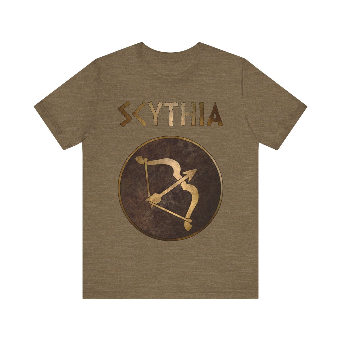 Heather Olive / S Scythia Ancient Scythian Bow Symbol T-Shirt