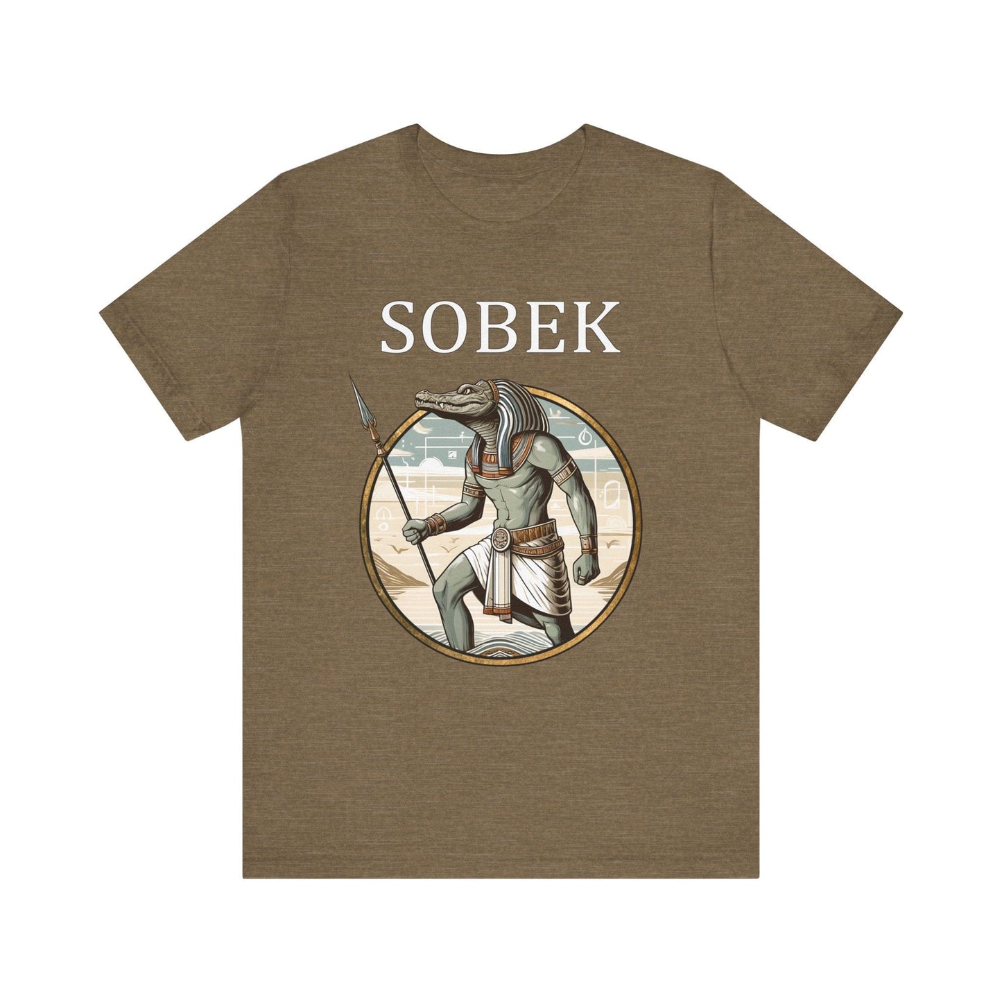 Heather Olive / S Sobek Egyptian God of the Nile and Crocodiles T-Shirt