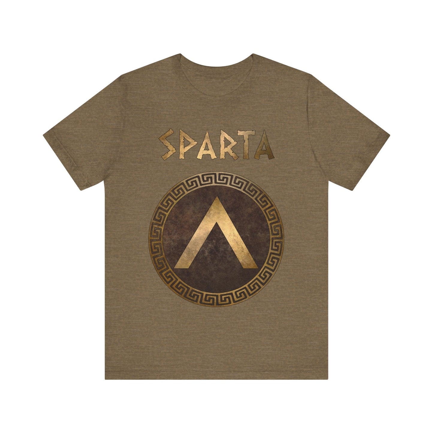 Heather Olive / S Sparta Ancient Spartan Shield Lambda Symbol T-Shirt