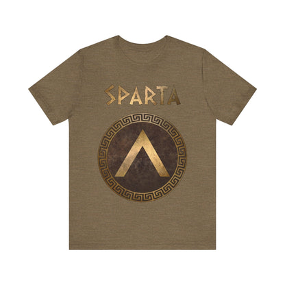 Heather Olive / S Sparta Ancient Spartan Shield Lambda Symbol T-Shirt