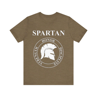 Heather Olive / S Spartan Warrior Virtues of Sparta Helmet T-shirt