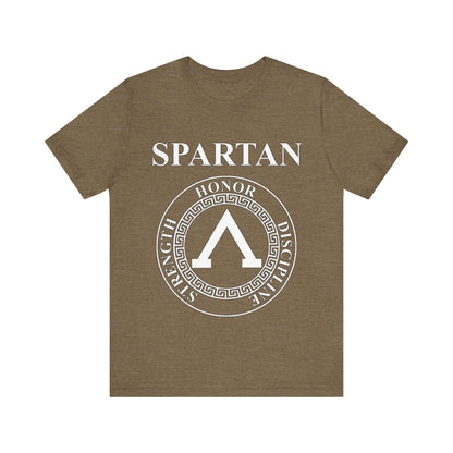 Heather Olive / S Spartan Warrior Virtues of Sparta Lambda T-shirt