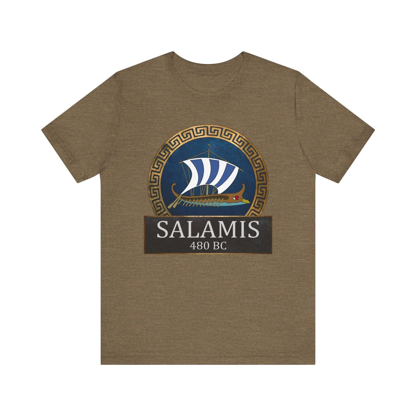 Heather Olive / S The Battle of Salamis 480 BC - Ancient Greece History T-shirt