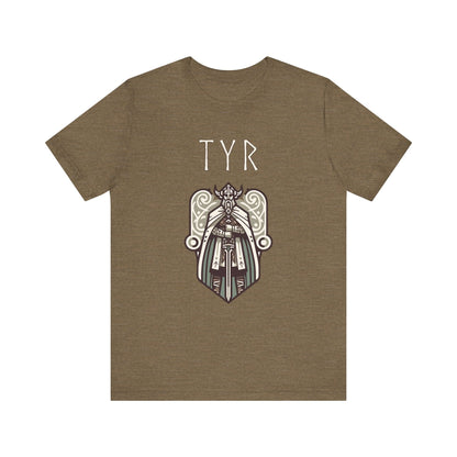 Heather Olive / S Tyr Norse God of War and Justice - Viking Mythology T-shirt
