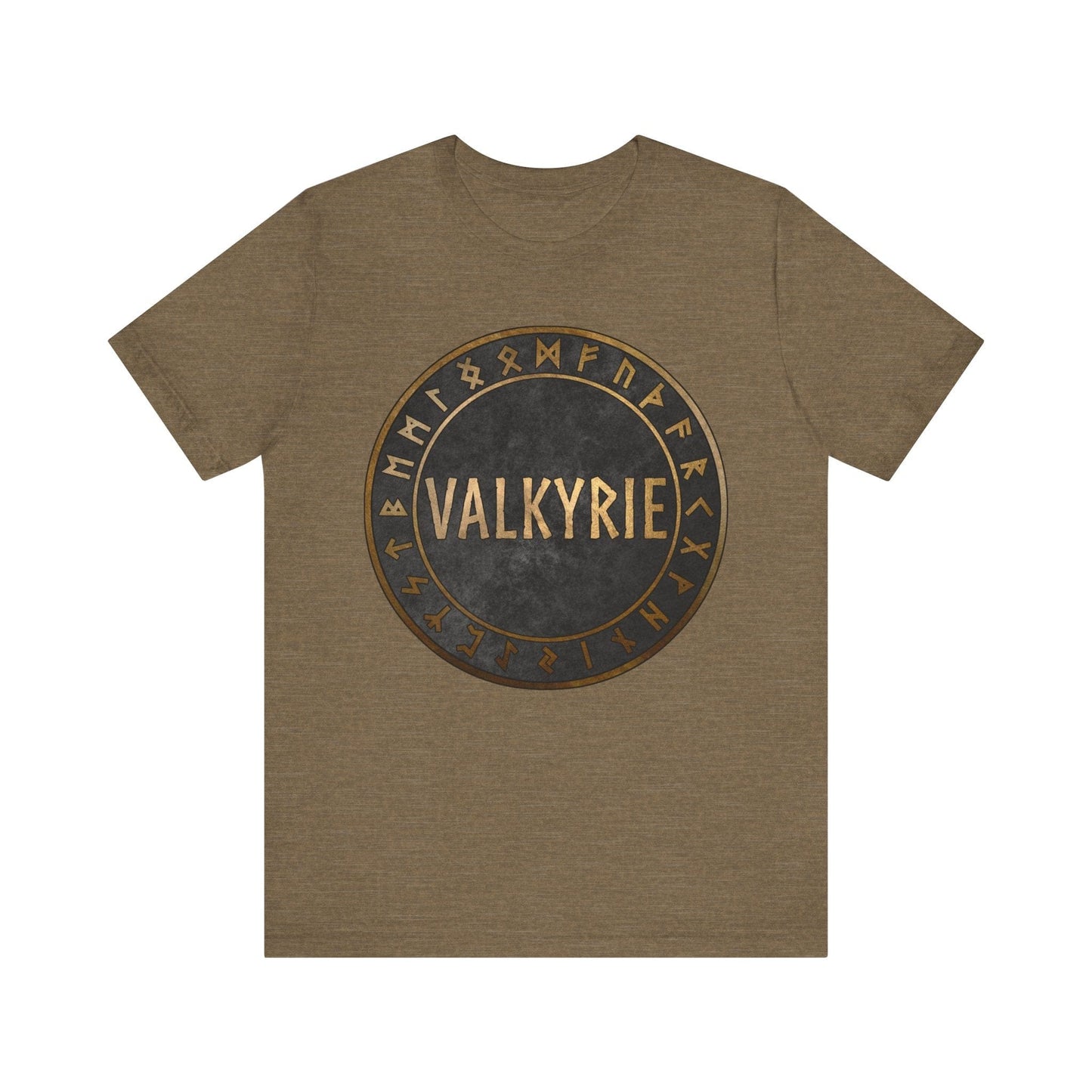 Heather Olive / S Valkyrie - Norse Runes T-Shirt
