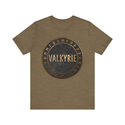 Heather Olive / S Valkyrie - Norse Runes T-Shirt