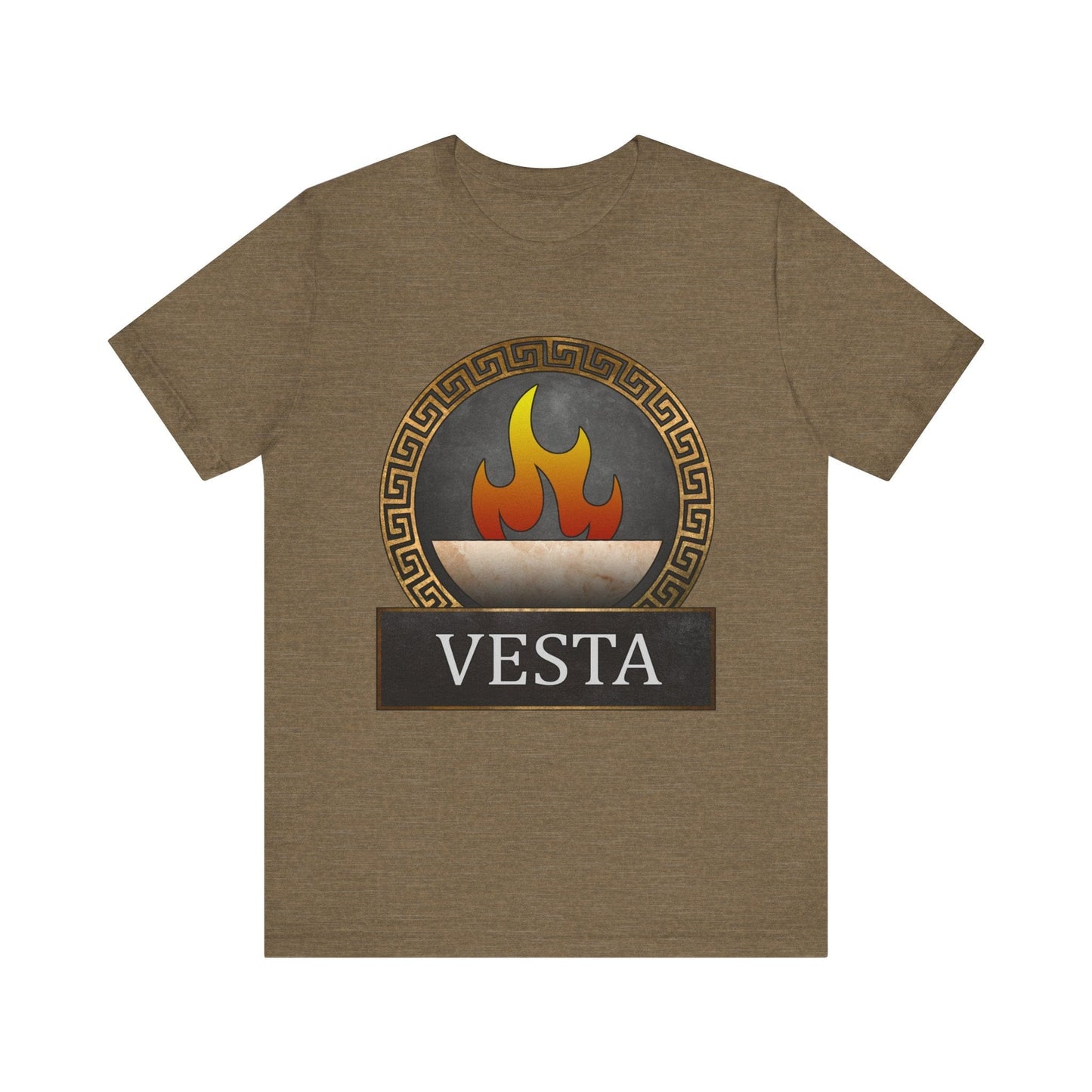 Heather Olive / S Vesta Roman Goddess Symbol T-Shirt