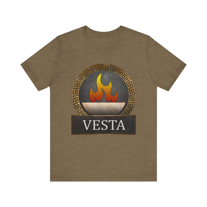 Heather Olive / S Vesta Roman Goddess Symbol T-Shirt