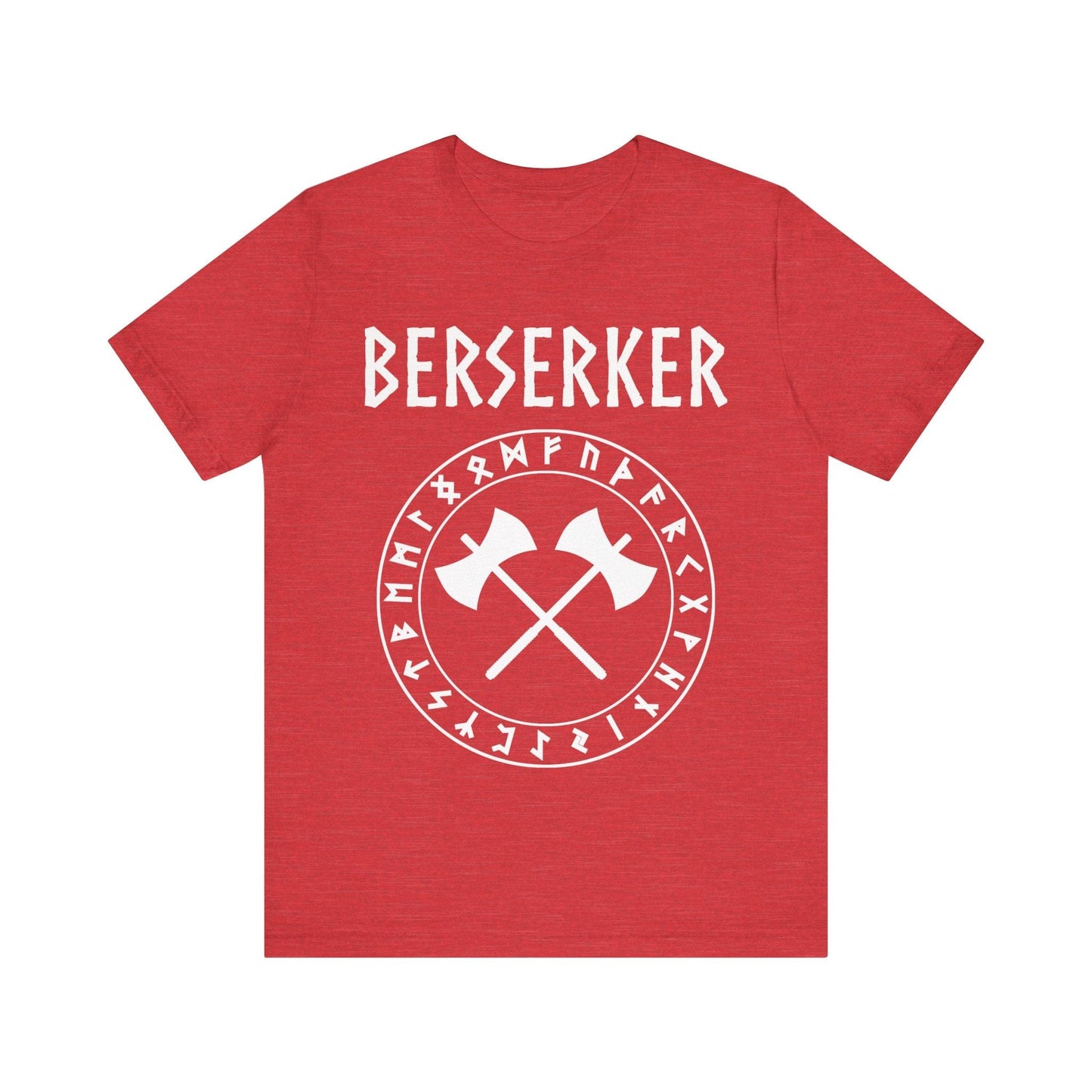 Heather Red / S Viking Berserker with Runes T-shirt