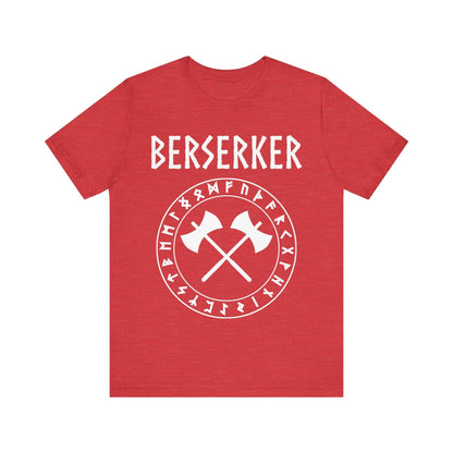 Heather Red / S Viking Berserker with Runes T-shirt