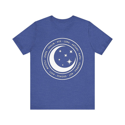 Heather True Royal / S Gods and Goddesses of the Night, Stars and Moon - Ancient Mythology and Paganism T-shirt