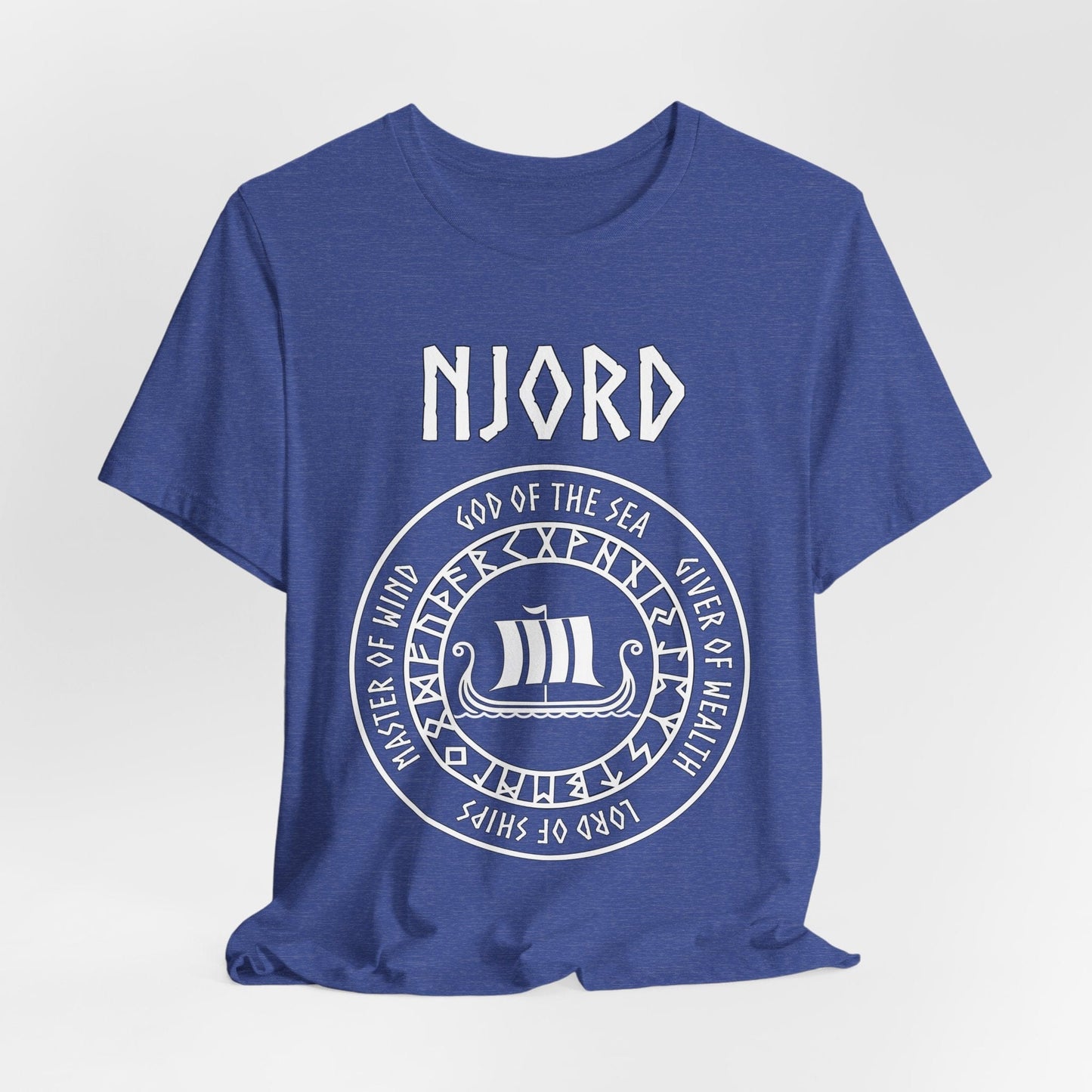 Heather True Royal / S Njord Norse God of the Sea T-Shirt