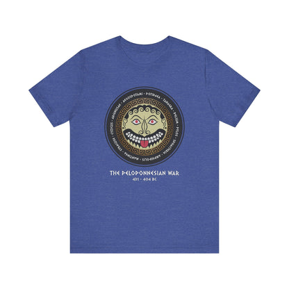 Heather True Royal / S The Peloponnesian War Battles - Greek Gorgon Hoplite Shield T-Shirt