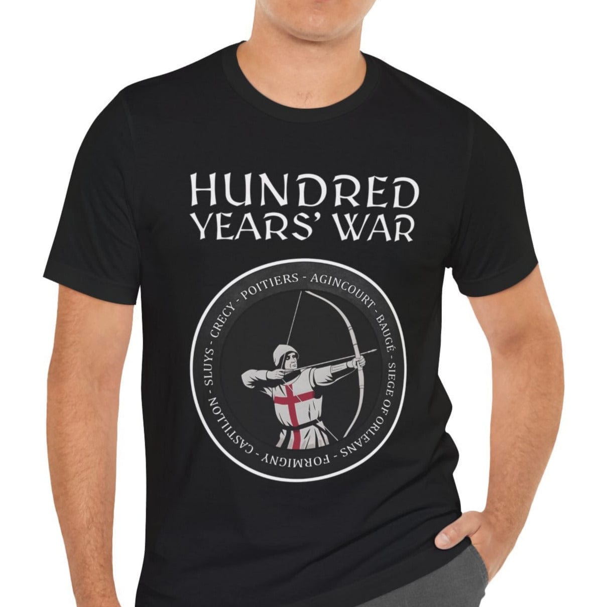 Hundred Years' War Battles Longbowman T-Shirt