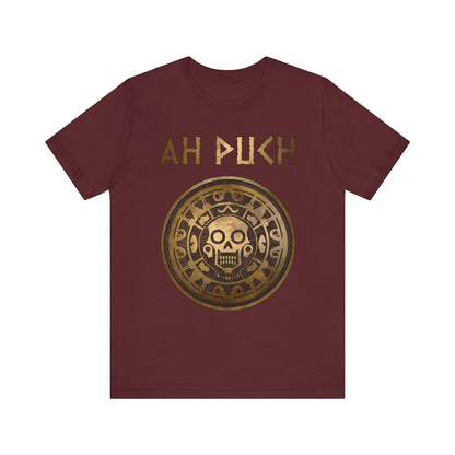 Maroon / S Ah Puch Mayan God of Death Symbol T-shirt