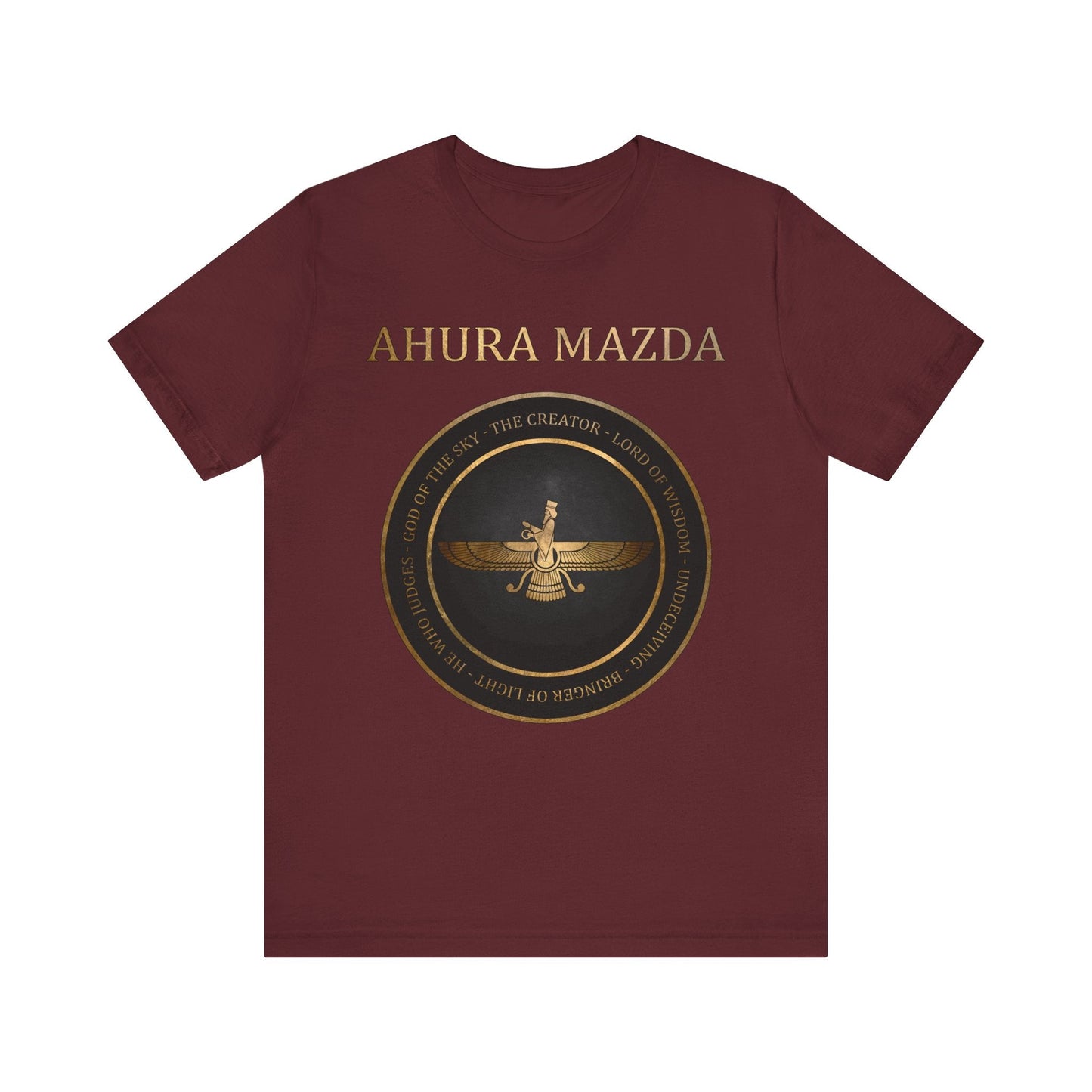 Maroon / S Ahura Mazda - Zoroastrianism T-Shirt