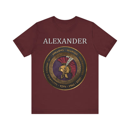 Maroon / S Alexander the Great Famous Battles T-Shirt
