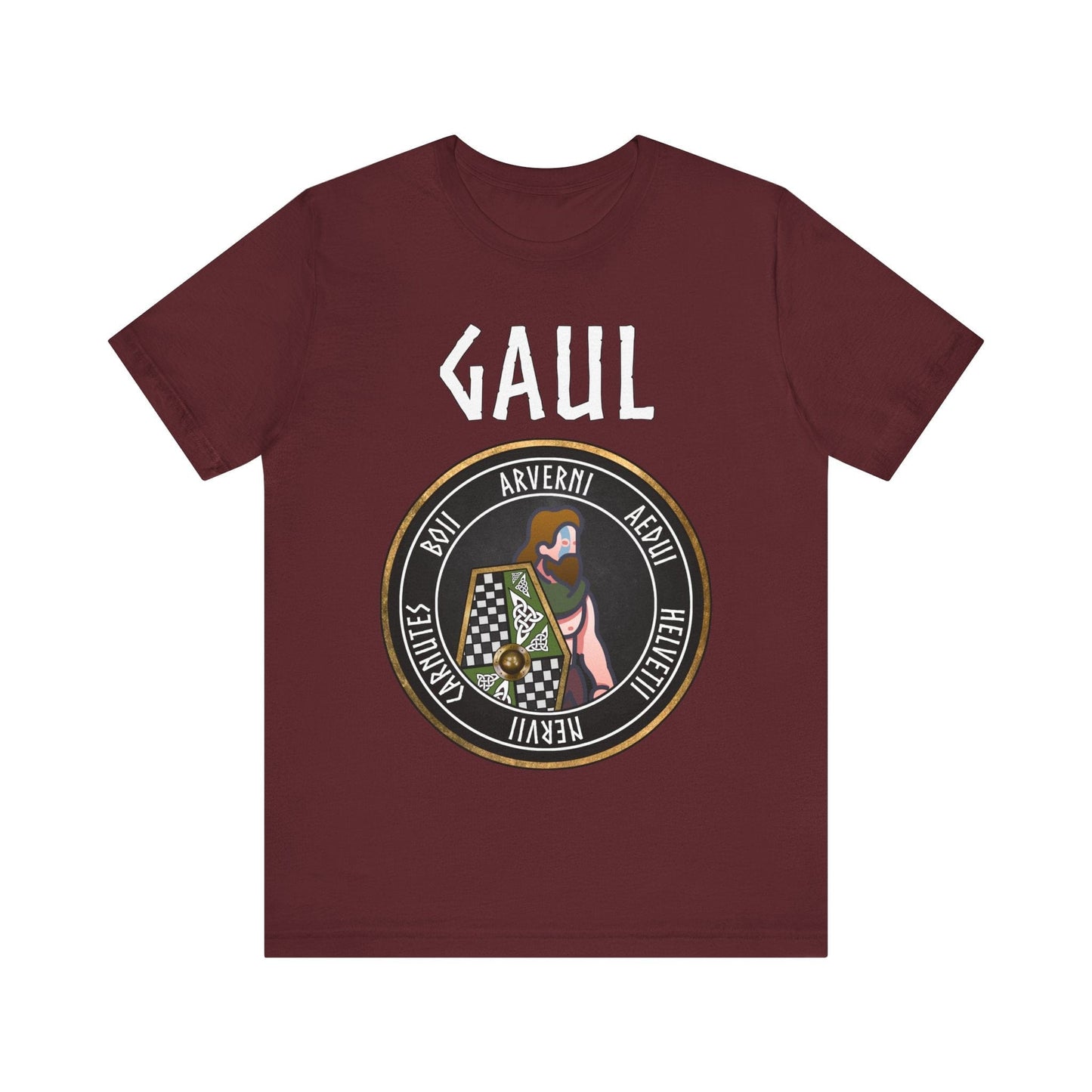 Maroon / S Ancient Gallic Warrior - Tribes of Ancient Gaul T-Shirt