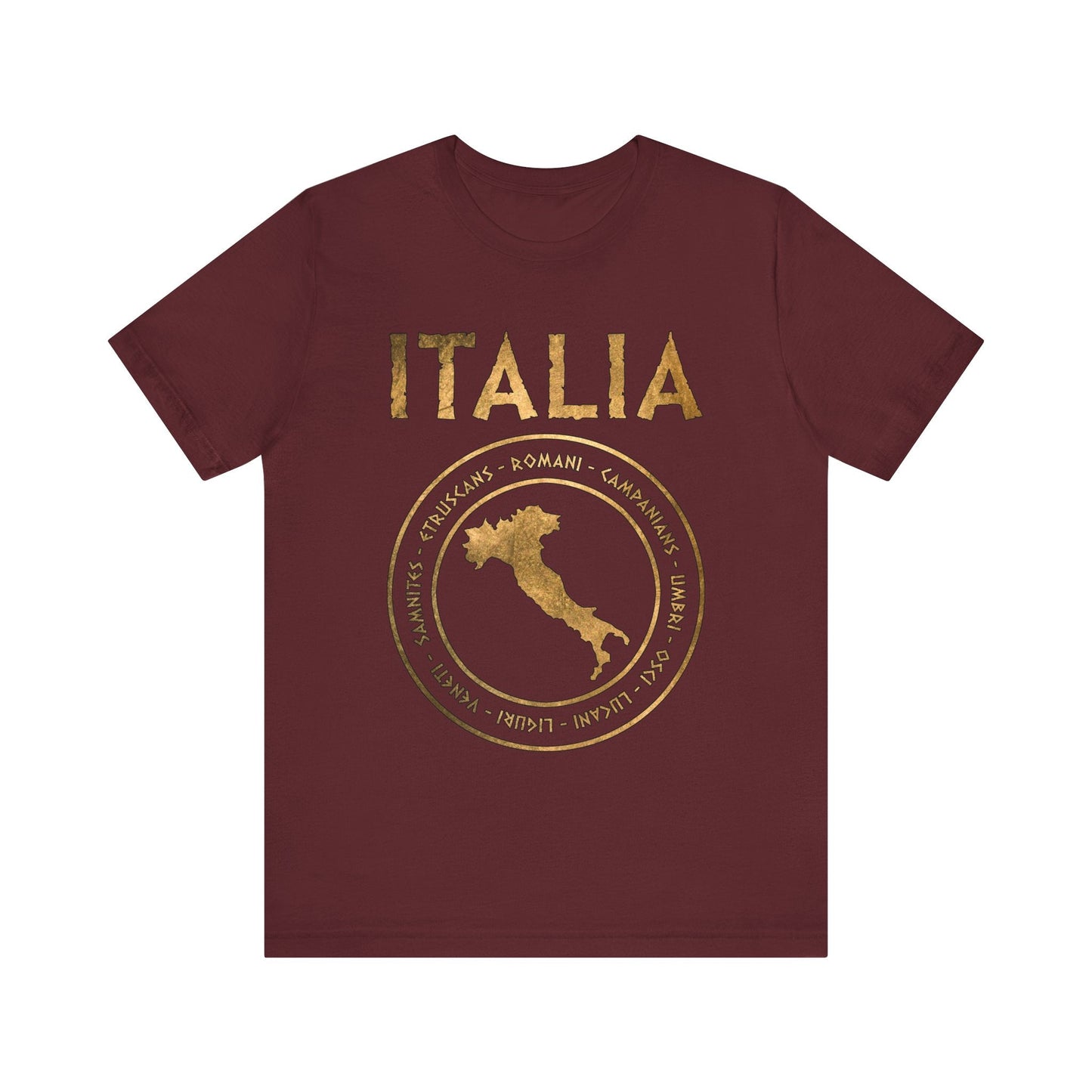 Maroon / S Ancient Italian Tribes of Italia Ancient Italy T-Shirt