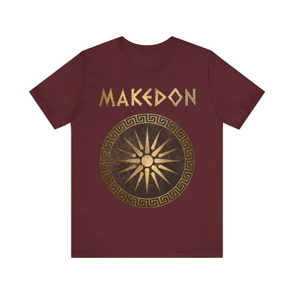 Maroon / S Ancient Makedon Shield Alexander the Great T-Shirt