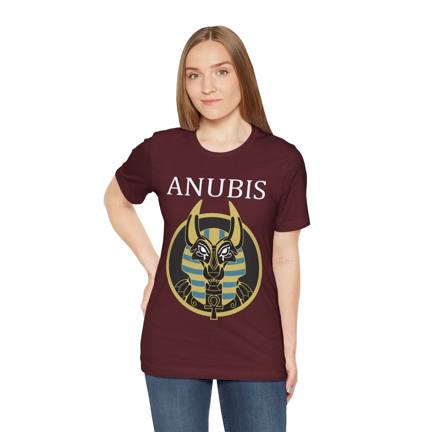 Maroon / S Anubis Egyptian God of the Dead T-Shirt