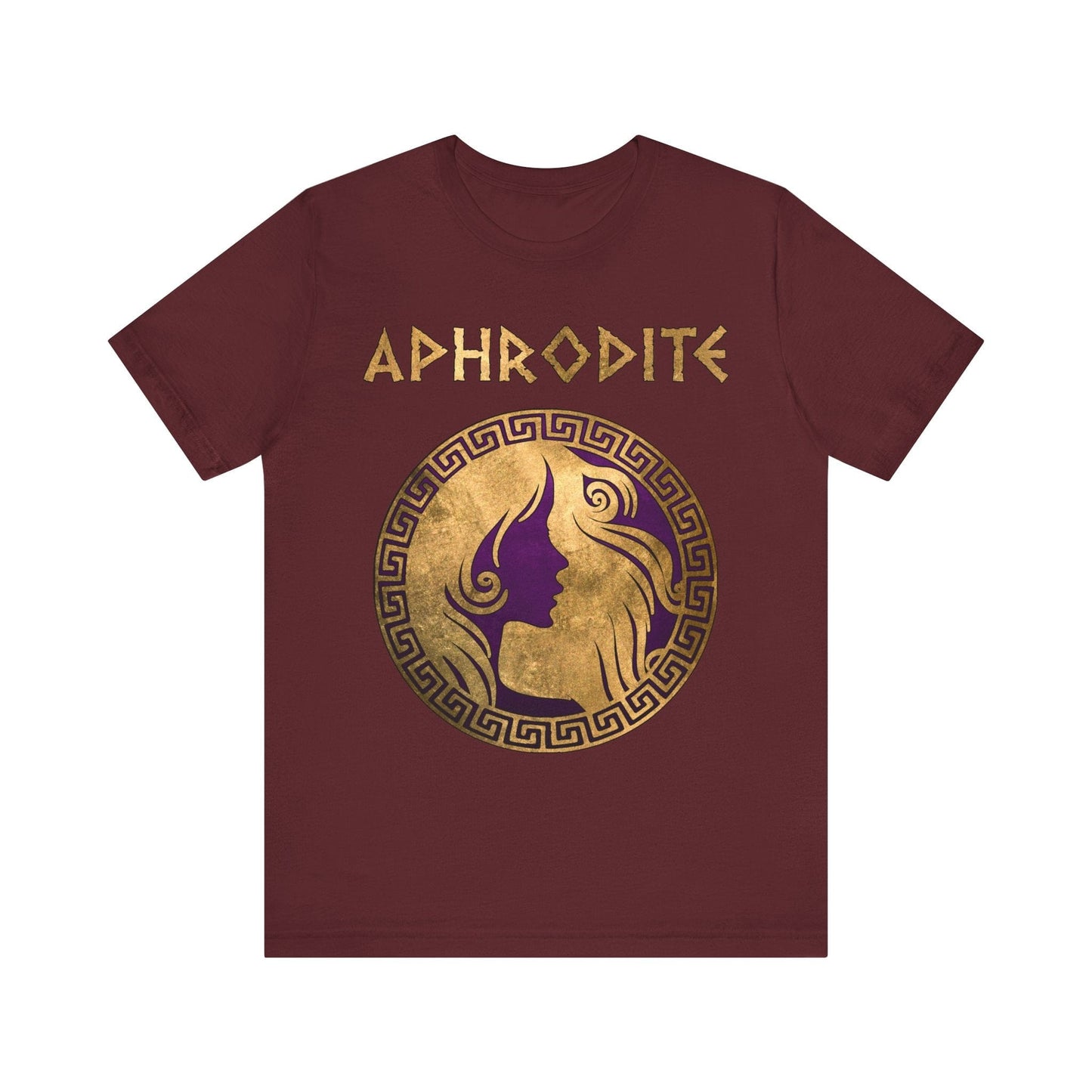 Maroon / S Aphrodite Greek Goddess of Love and Beauty T-shirt