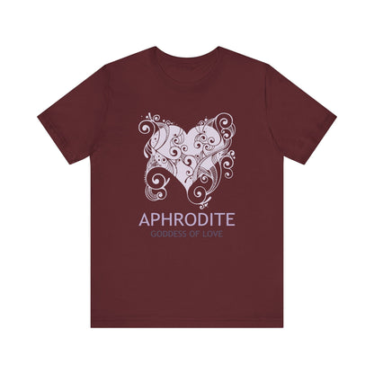 Maroon / S Aphrodite Greek Goddess of Love T-shirt