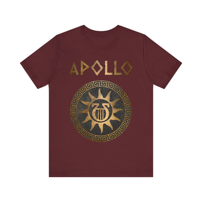 Maroon / S Apollo Ancient Greek God Lyre Symbol T-Shirt