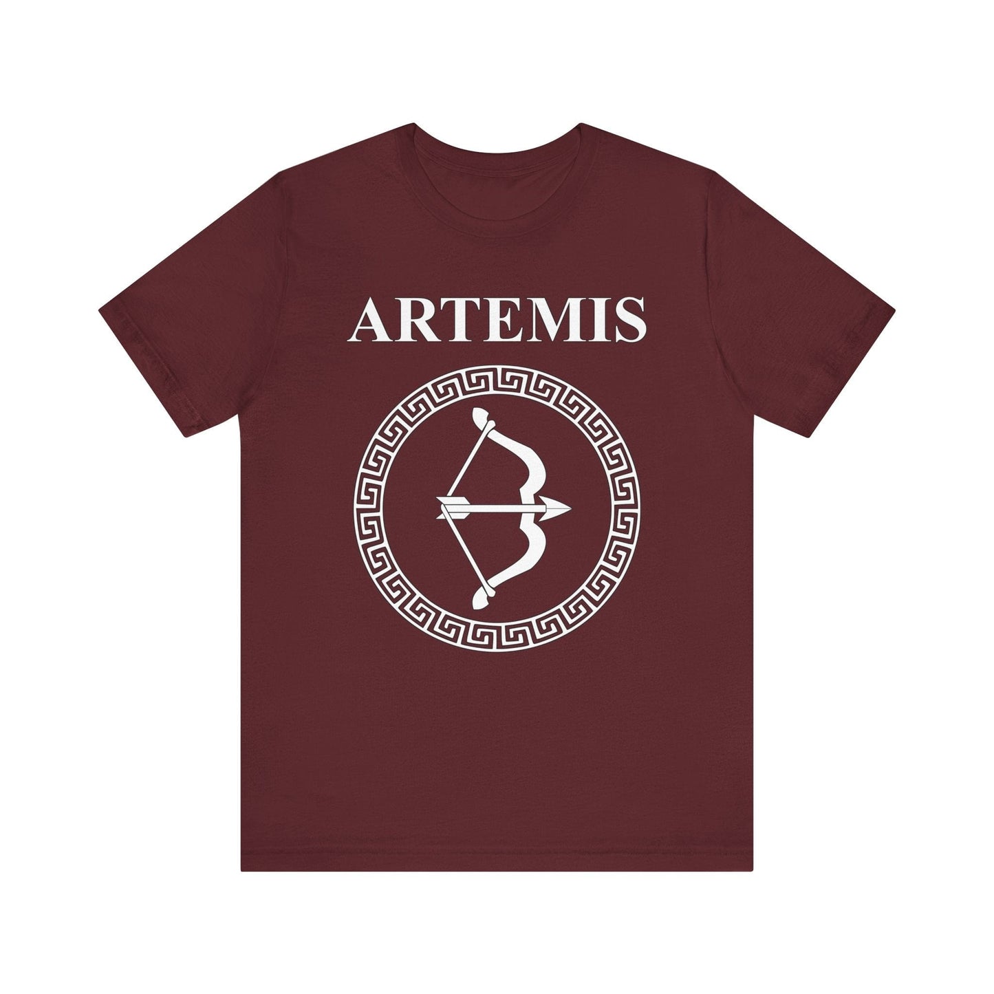Maroon / S Artemis Ancient Greek Goddess of the Hunt T-shirt