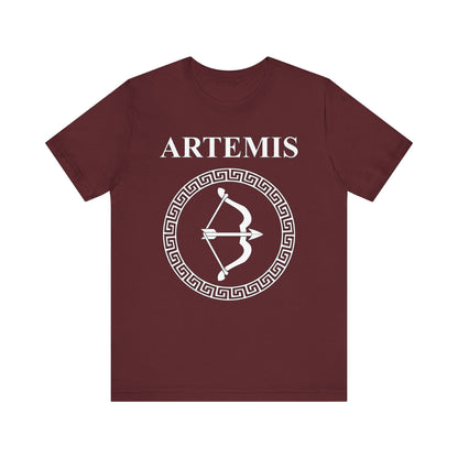 Maroon / S Artemis Ancient Greek Goddess of the Hunt T-shirt