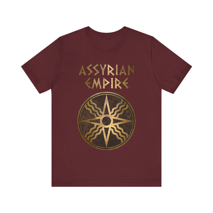 Maroon / S Assyrian Empire Symbol of Shamath T-Shirt