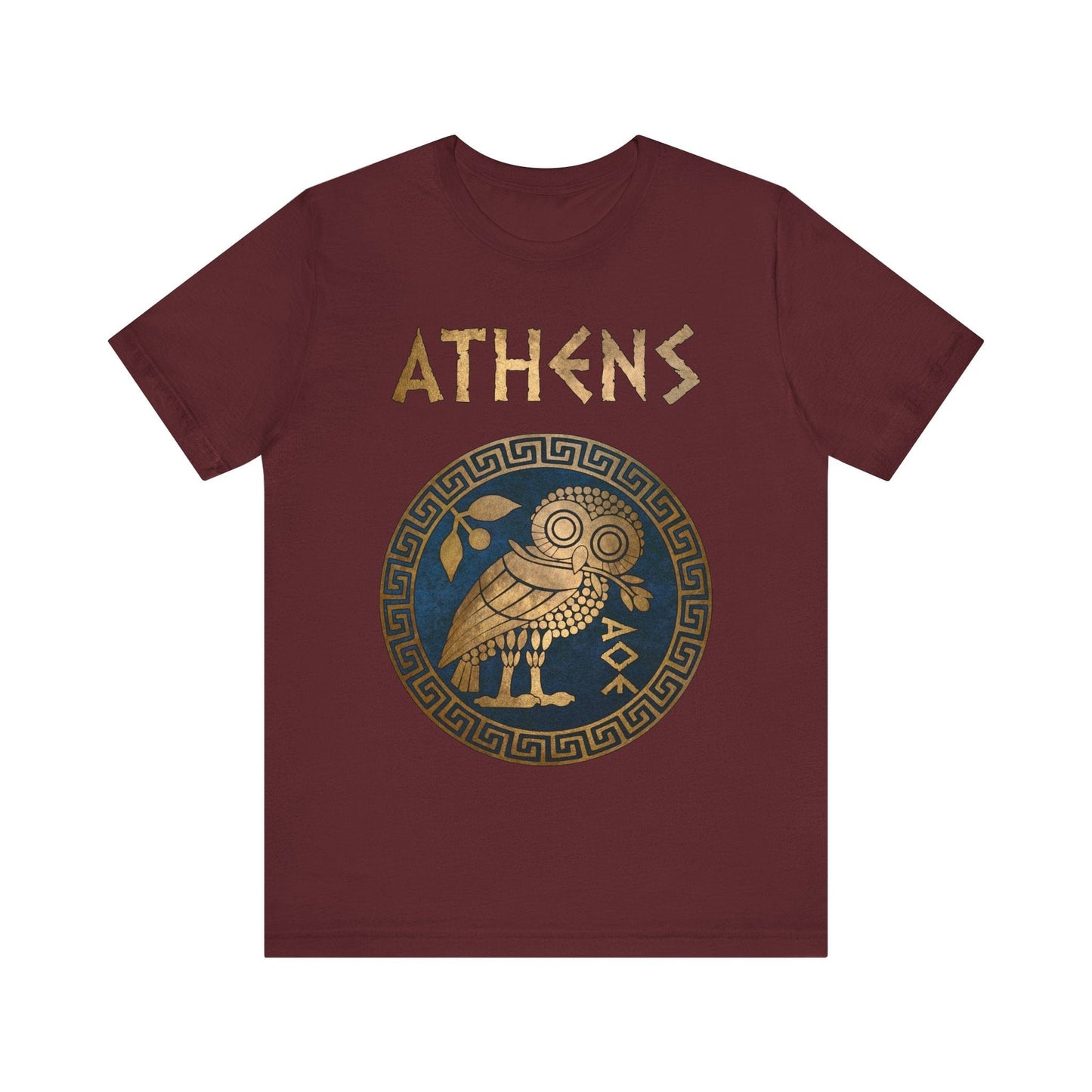 Maroon / S Athens Athenian Owl T-Shirt