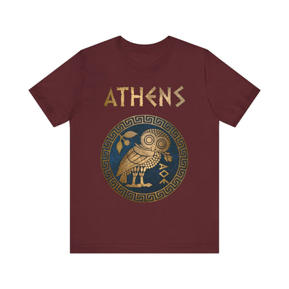 Maroon / S Athens Athenian Owl T-Shirt