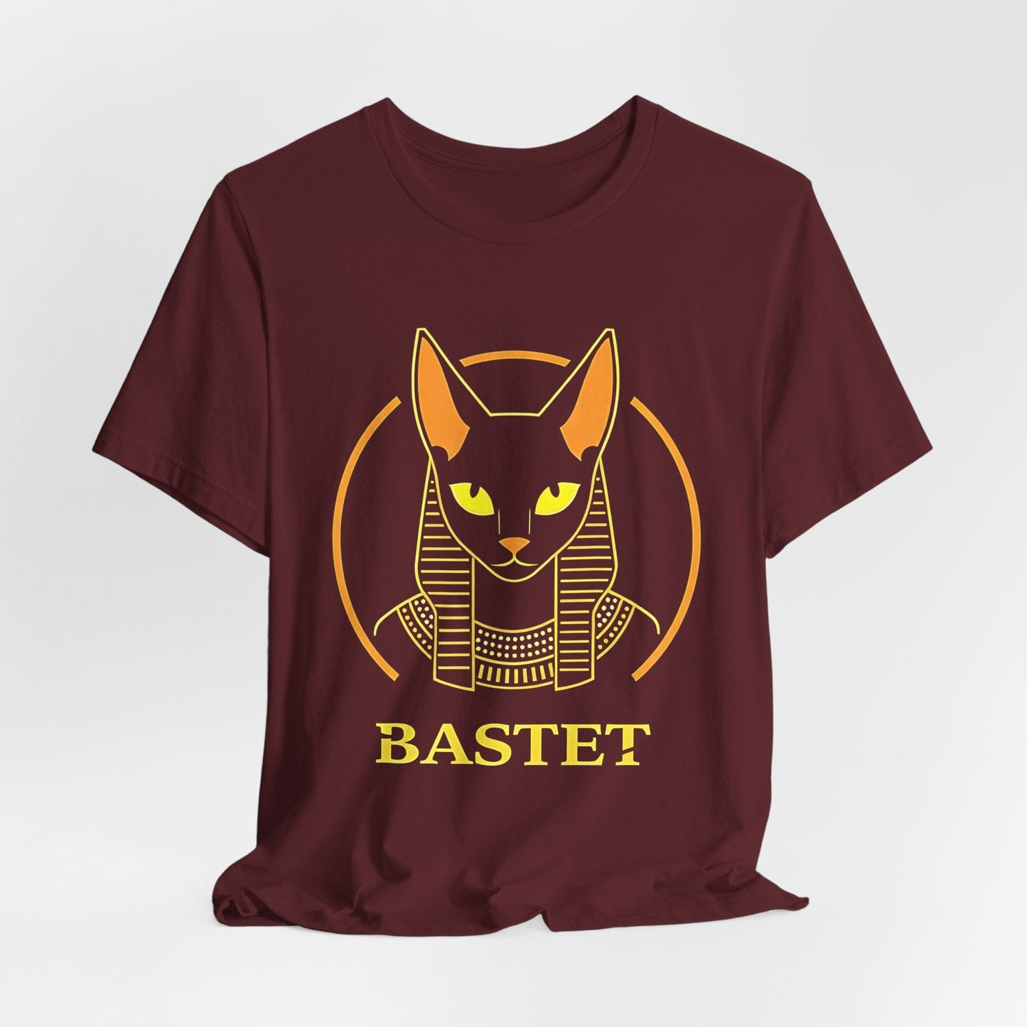 Maroon / S Bastet Egyptian Goddess of Cats T-Shirt
