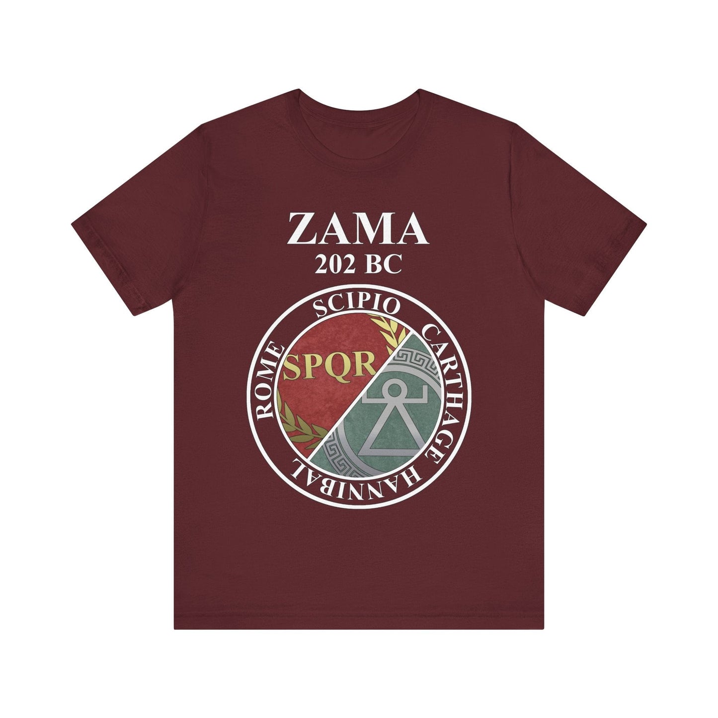 Maroon / S Battle of Zama Rome vs Carthage Punic Wars T-Shirt