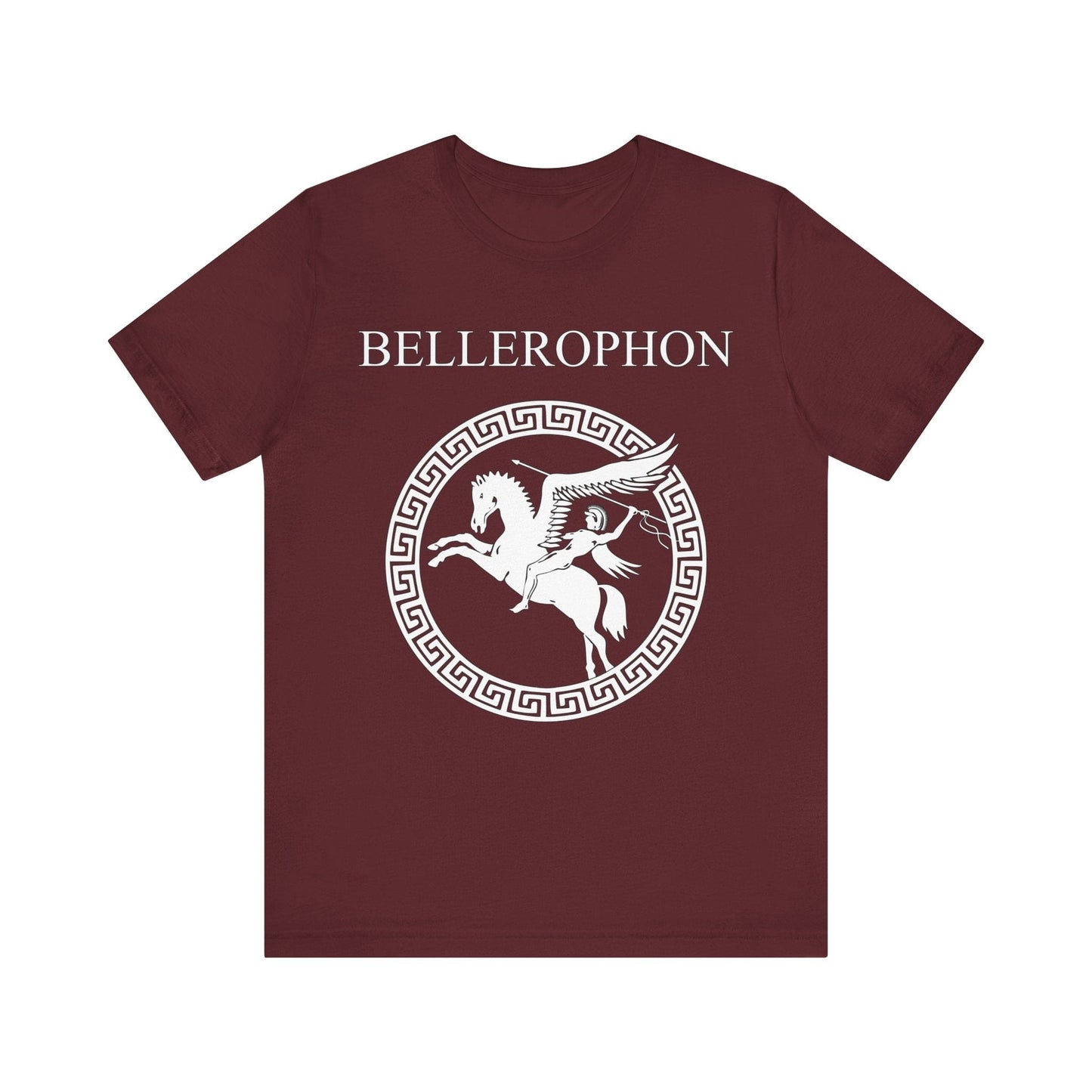 Maroon / S Bellerophon Ancient Greek Hero T-Shirt