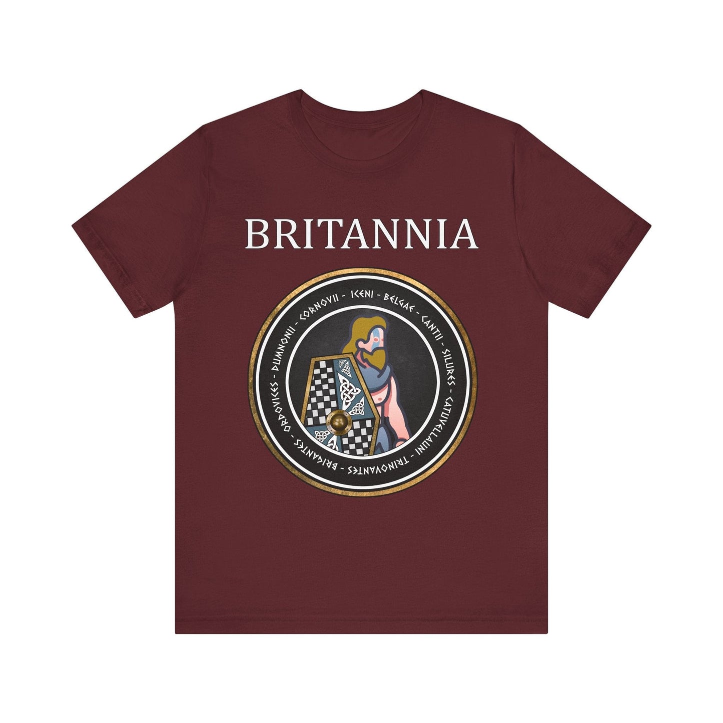 Maroon / S Britannia - Tribes of Ancient Britain - Woad Warrior T-Shirt