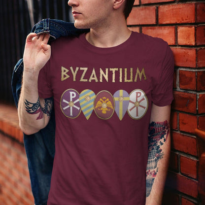 Maroon / S Byzantium Shields T-Shirt