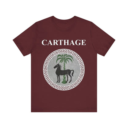 Maroon / S Carthage Ancient Symbol of Qart-Hadasht Shield T-shirt