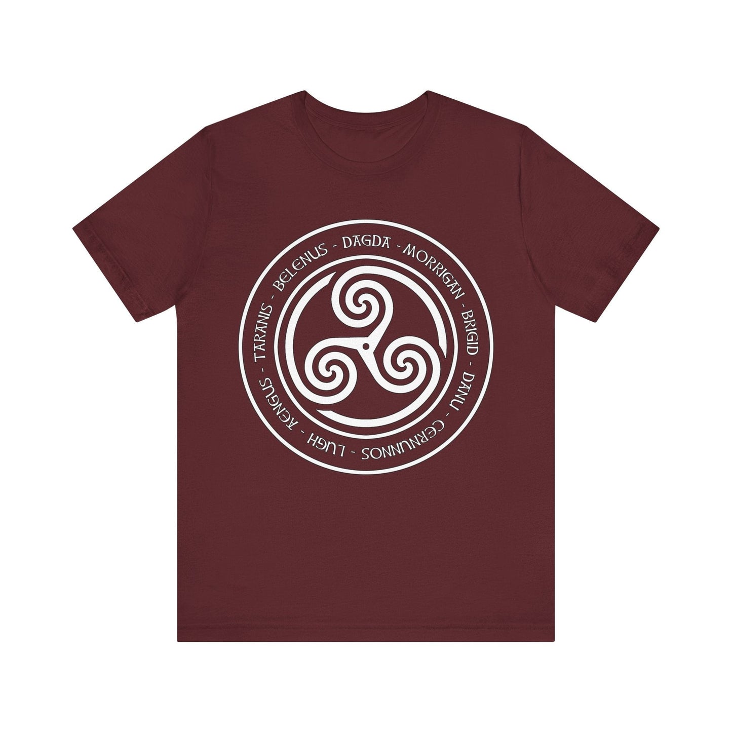 Maroon / S Celtic Gods and Goddesses Triskelion T-Shirt